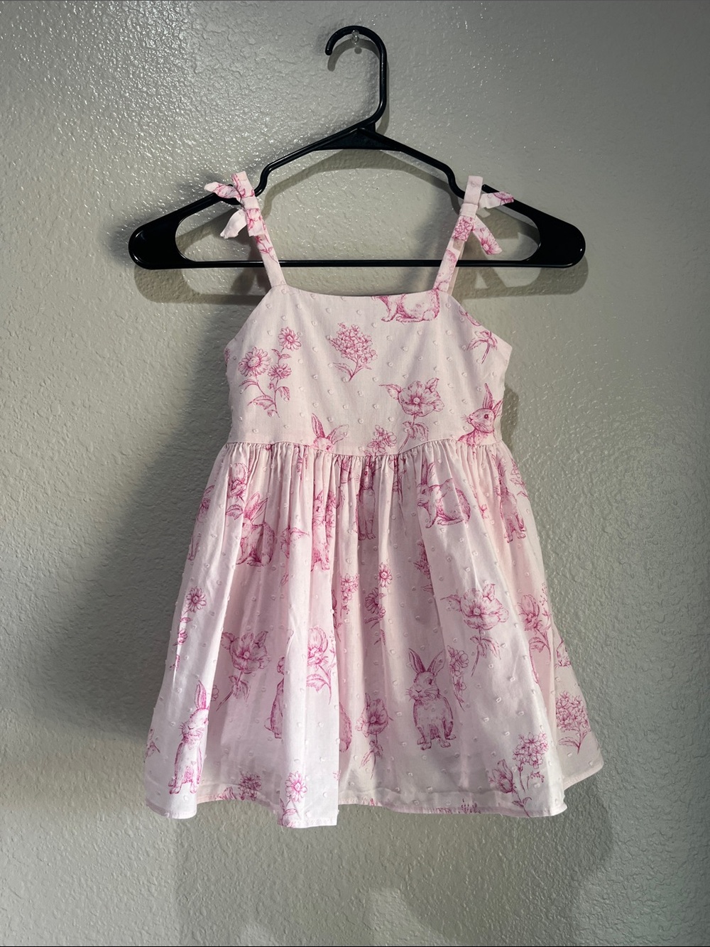 Janie and Jack Pink Floral Bunny Tie-Strap Sundress Sz 2 Party Formal